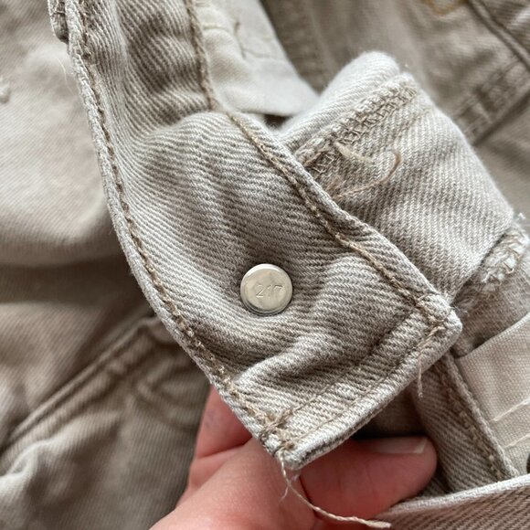 Levi's Orange Tab Denim Distressed Shorts High Rise Tan 25 - Picture 6 of 8